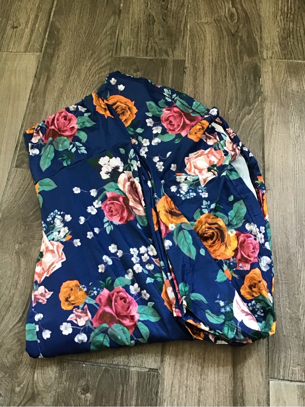 NWOT! LoveU Dear Navy Floral Pants with Pink & Yellow Blooms